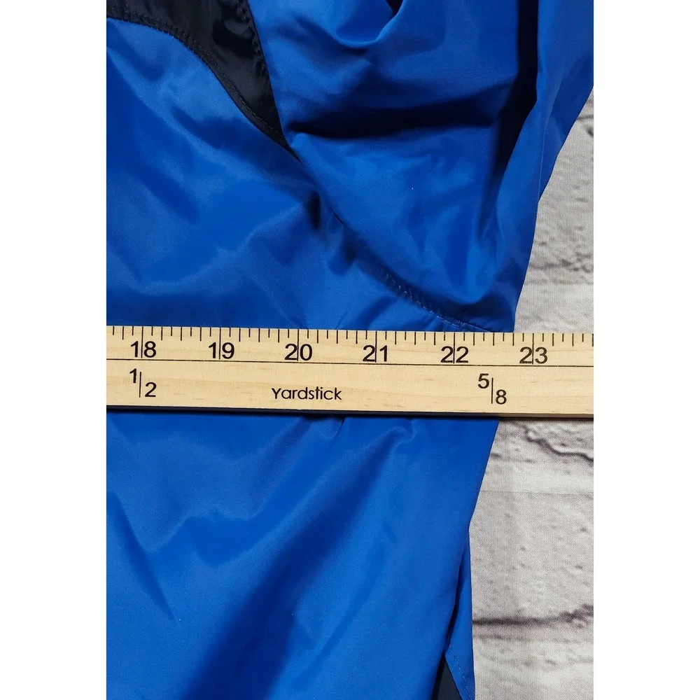 Columbia Mens Blue Packable Hood Windbreaker Jacket Large Full Zip Mesh Lined